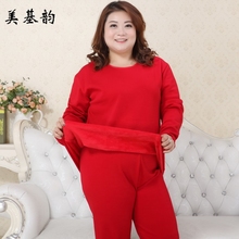 Бесплатная доставка, высококачественное зимнее женское термобелье большого размера, комплект бархатной пижамы, ночная рубашка, 3XL-5XL 2024 - купить недорого