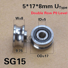 [SG15-D-P0] Free Shipping 10pcs high quality double row ball bearing SG-15RS SG5RS machine roller 5mm*17mm*8mm*9.75mm ball wheel 2024 - buy cheap