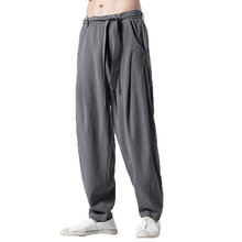 Pantalones bombachos para hombre, pantalón de chándal informal con Cintura elástica de gran tamaño, de lino, de marca, Hip Hop, 5xl, primavera y verano 2024 - compra barato