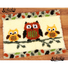 owl family latch hook kit rug canvas printing vloerklee latch hook crochet tapis diy carpet embroidery accessories tapestry kits 2024 - buy cheap