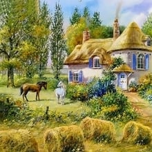 Pintura de diamantes de imitación de bosque y caballos, mosaico completo, punto de cruz, bordado, artesanía decorativa para el hogar 2024 - compra barato