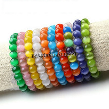 Wholesale 12pcs/Lot High Quality 8mm Opal Bead Stretchy Bracelet 10 Colors Choosen 2024 - buy cheap