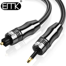 EMK Toslink к мини-кабелю Toslink, оптический кабель SPDIF с цифровым звуком, переходник с 3,5 на оптический аудиокабель для Macbook, 1 м, 10 м 2024 - купить недорого