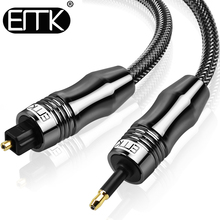 Emk toslink para mini cabo toslink, som digital spdif, cabo óptico 3.5 para áudio óptico, adaptador para macbook 1m, 10m 2024 - compre barato