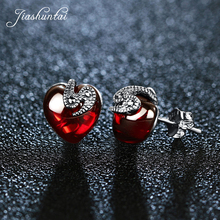 JIASHUNTAI Retro 100% 925 Sterling Silver Earrings For Women Vintage Garnet Gemstone Stud Earrings Jewelry Female 2024 - buy cheap