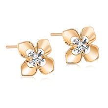 Stud Earrings for Women Female 2019 Crystal Flower Clover Earring Gold Bijoux Jewelry Brincos Mujer luxury zirconia earrings fem 2024 - buy cheap