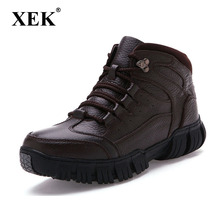 XEK-Botas de cuero muy cálidas para Hombre, Zapatos militares de piel para invierno, ZLL279 2024 - compra barato