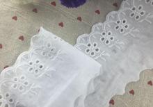 5 Yards/lot 9cm Width Novelty Hollow Out Lace Decoration Pure White 100%Cotton Cloth Embroidery Lace Fabric 2024 - buy cheap