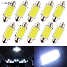 Kebedemm lâmpada led de carro, 31mm, 36mm, 39mm, 41mm, cob, 1.5w, 12v, para interior do carro, luz de cúpula 2024 - compre barato