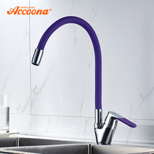 Accoona Silicone Tube Kitchen Faucet Brass Pull Out Mixer Tap Sinks Single Handle Deck Mounted Hot And Cold Water Faucet A4819S 2024 - buy cheap
