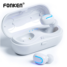 FONKEN-auriculares inalámbricos TWS con Bluetooth 5,0, dispositivo de audio intrauditivo, deportivo, manos libres, IPX6, para teléfono Android 2024 - compra barato