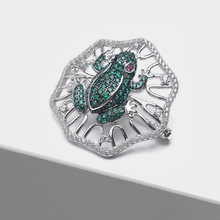 Amorita boutique Lotus leaf frog pin flash fashion light animal brooch 2024 - buy cheap
