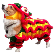 Funny New Year Dog Clothes Pet Chinese Costume Dragon Dance Lion Dog Cat Coat Lion Dance Red Festive Lucky Clothes For Teddy 2024 - compra barato