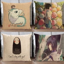 #1051 Spirited Away White Dragon faceless men cotton pillow Miyazaki office sofa cushions by lumbar pillow car  no filling 2024 - buy cheap