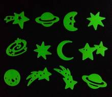 12 шт x Shooting Stars Planet светится в темноте флуоресцентные ПВХ наклейки на стену 2024 - купить недорого