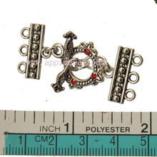 Fechos para pulseira diy, pingentes de prata com 3 buracos, para joias feitas à mão, de cristal e folhas, 10 peças 2024 - compre barato