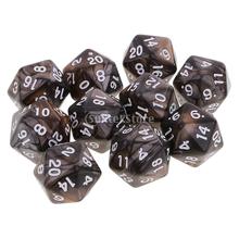 10pcs 20 Sided Dice D20 Polyhedral Dice for Dungeons and Dragons Table Games Coffee Gray 2024 - buy cheap