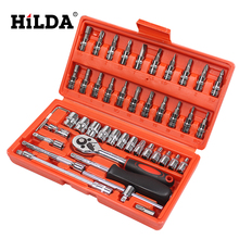 HILDA 46 pcs Car Repair Tool Sets Combination Tool Wrench Set Batch Head Ratchet Pawl Socket Spanner Screwdriver socket set 2024 - buy cheap