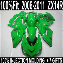 100% fit injection molding for Kawasaki new green black zx14r 2006 - 2011 fairings 06 07 08 09 10 11 Ninja ZX-14 fairing set YH7 2024 - buy cheap