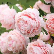YO CHO 3 Heads Artificial Flowers Peonies White Silk Flower Bouquet Wedding Garden Decoration Fake Peonies Yellow Peonies Flower 2024 - buy cheap