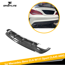 Carbon Fiber Diffuser For Mercedes-Benz CLA Class W117 Sport CLA200 CLA250 Sport CLA45 AMG Rear Bumper Lip Spoiler 2016 - 2018 2024 - buy cheap