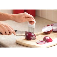 Newest !!! Stainless Steel Onion Slicer Vegetable Tomato Holder Cutter Kitchen Tools Gadget 2016 Kitchen Gift 2024 - buy cheap