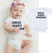 DERMSPE Newborn Baby Boy Girl Short Sleeve Letter Print Uncle Mike's Wingman Cotton Romper Jumpsuit Summer Baby Clothes Hot Sale 2024 - buy cheap