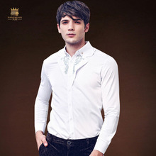 FANZHUAN-Camisa de manga larga para hombre, camisa de negocios llamativos, ajustada, bordada, blanca, novedad de otoño, envío gratis, 813039 2024 - compra barato