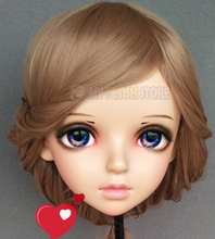 (Miao-4 )Female Sweet Girl Resin Half Head Kigurumi BJD Mask Cosplay Japanese Anime Role Lolita Mask Crossdress Doll Mask 2024 - buy cheap