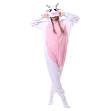 Kigurumi Adult Jumpsuit Unisex Goat Onesies Pyjamas Fleece White Sheep Pajamas Animal Cosplay Costumes Cartoon Sleepwear 2024 - buy cheap