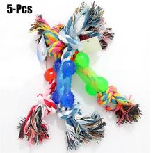 5PCS Pet Rope Toys Colorful Bite Resistant Chew Knot Toys Teeth Cleaning Toys for Dog Puppy 2024 - buy cheap