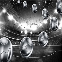 Beibehang 3d campo de futebol estéreo personalizado, expansível espaço, moderno, simples, tv, sala de estar, quarto, plano de fundo, decoração de residência 2024 - compre barato