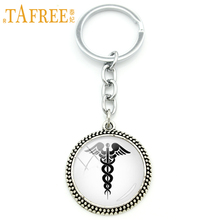 TAFREE-Llavero con símbolo de caduceo para hombre y mujer, colgante clásico Vintage, llavero de coche, joyería KC324 2024 - compra barato