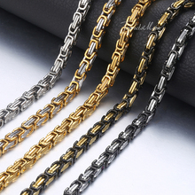 Collares de cadena de acero inoxidable para hombre, Gargantilla larga de Color dorado y plateado, joyería al por mayor de 5mm, HKNN19 2024 - compra barato