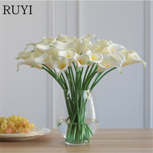 Artificial Flower 11pcs/lot Real Touch Lily Calla PU Bouquets Home Wedding Bridal flowers home Decorative Accessories Flowers 2024 - купить недорого