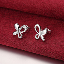 High-Quality 925 Sterling Silver Jewelry Fashion Cute Tiny Butterfly Stud Earrings Gift For School Girls Kids Lady 2024 - buy cheap