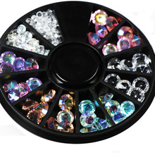 Pegamento transparente para diamantes de imitación, 1 rueda, decoración 3D para uñas, 6mm, totalmente transparente, parte posterior, diamantes de imitación sueltos 2024 - compra barato