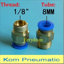 Tubo pneumático com rosca 8mm 1/4 "1/4 polegadas, conector de tubo de escape rápido com encaixe embutido 2024 - compre barato