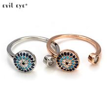 EVIL EYE Copper Open Adjustable Rings Micro Pave Cubic Zircon Ring For Women Ring Lucky Eye Jewelry Adjustable EY5369 2024 - buy cheap