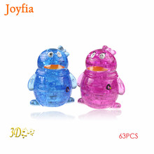 Baby Toys Assemble 3D Puzzle Animal Puzzles Crystal Penguin Puzzles with Flash Light Intelligence Kids Children Jigsaw Toy Gift 2024 - buy cheap