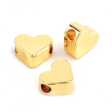 10pcs filling Gold Filled Heart Beads For Jewelry Making Findings DIY Bracelet Silver Rose Gold Bead Necklace Charm Pendant 7mm 2024 - buy cheap