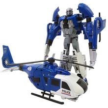 Вертолет-трансформер из сплава, робот-трансформер 2 в 1, модель самолета, автомобиль, игрушки для мальчиков, подарок 2024 - купить недорого