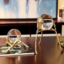 classical creative Crystal glass ball statue home decor crafts room decoration objects office study copper glass ball figurines 2024 - buy cheap