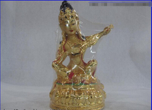 USPS в США S0092 9,5 Тибетский Медный позолоченный фон для игры на гитаре Saraswati Goddess Buddha 2024 - купить недорого