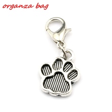 Hot sell ! 150pcs Zinc Alloy  Tone Paw Print Charm With lobster clasp Fit Charm Bracelets DIY Jewelry 12x29 mm ( nm266) 2024 - buy cheap