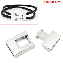 8SEASONS Hook Clasps for Leather Bracelet antique silver-color 28mm x 15mm(1 1/8"x 5/8"),10 Sets (B28627) 2024 - buy cheap