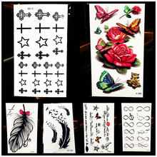 1PC Painless Water Transfer Temporary Tattoo Cross Designs HYF-001 Jesus Christ Peace Waterproof Removable Tattoo Stickers Women 2024 - buy cheap