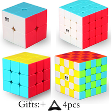 Qiyi-cubo mágico sin etiqueta, Cubo de velocidad, juguetes educativos de aprendizaje para niños, 2x2x2 3x3x3 4x4x4 5x5x 5 2024 - compra barato
