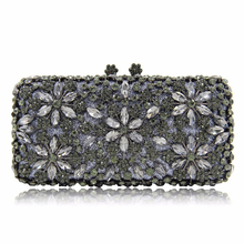 Cristal metal plateado bolso de mano de noche púrpura Rhinestone embrague monedero bolsos de mano de noche mujeres fiesta Clutch cadena bolsos 2024 - compra barato