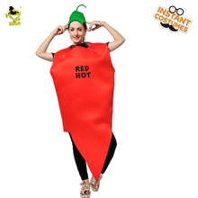 Red Hot Chili Pepper Costumes for Purim Party Fancy Dress Up Halloween Cosplay Funny Pepper Jumpsuit for Unisex Adult Clothing 2024 - buy cheap